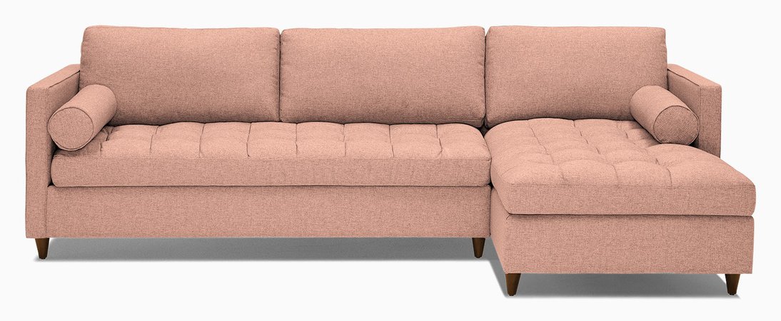 blush pink sofa couch