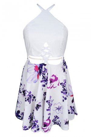 mini cross-back floral dress