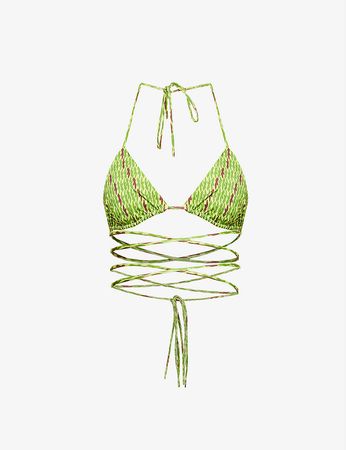 INAMORATA - Las Olas abstract-pattern triangle bikini top | Selfridges.com