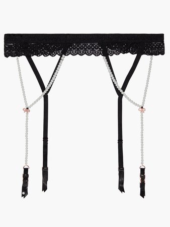 String of Pearls Garter Belt (XS-XL) in Black Caviar | SAVAGE X FENTY
