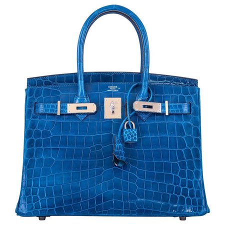 blue hermes birkin bag