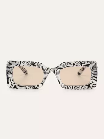 Zebra Striped Pattern Frame Fashion Glasses