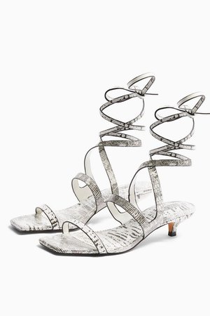 NARLA Black and White Strap Mini Heels | Topshop