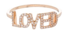 Diamond LOVED Ring-Gold