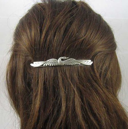 SWAN BARRETTE Silver Barrette slide barrette Swan Hair
