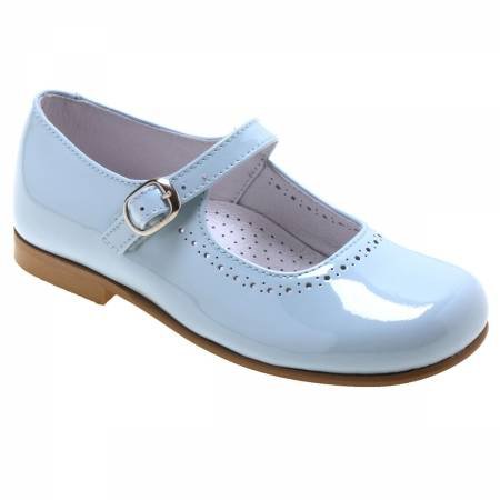 Girls Blue Patent Mary Jane Shoes | Cachet Kids