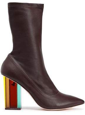 Stretch-leather Ankle Boots