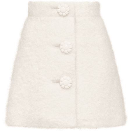 skirt fuzzy felt white
