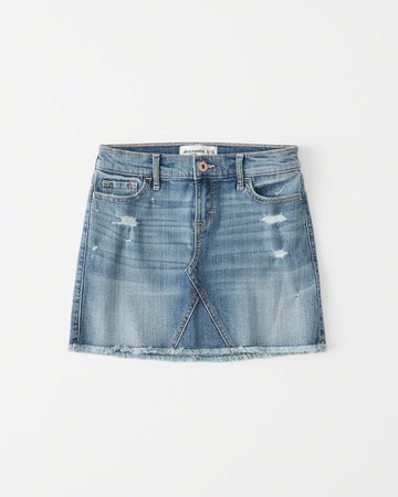 girls ripped denim skirt | girls bottoms | Abercrombie.com