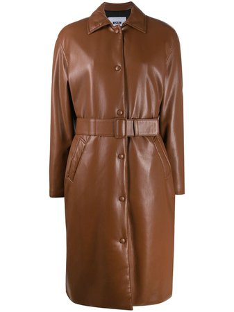 MSGM Belted single-breasted Coat - Farfetch