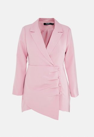 Plus Size Blush Ruched Side Blazer Dress | Missguided