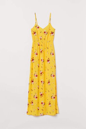 Creped Maxi Dress - Yellow