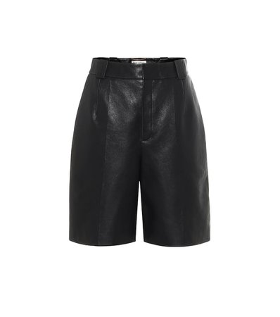 High-Rise Leather Shorts | Saint Laurent - Mytheresa