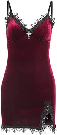 Amazon.com: Women Plus Size Punk Gothic Dress Lace Batwing Sleeve Vintage Christmas Party Dress: Clothing, Shoes & Jewelry