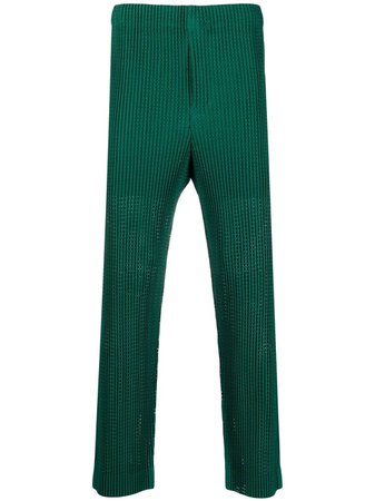 Homme Plissé Issey Miyake knitted slim-fit trousers - FARFETCH