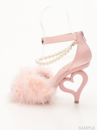 Pink feather sandals