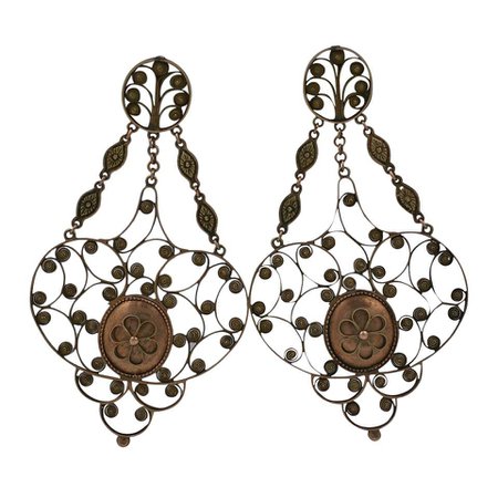 Massive 19th Century Georgian Gold Earrings For Sale at 1stDibs
