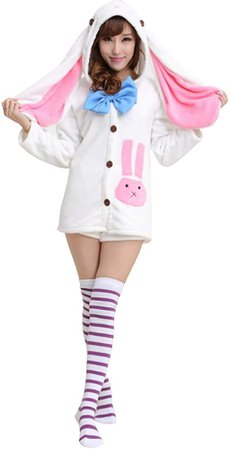 Women Girls Anime Cosplay Costume Outfit Hoodie Coat and Shorts Set with Stocking (Costume) : Clothing, Shoes & Jewelry