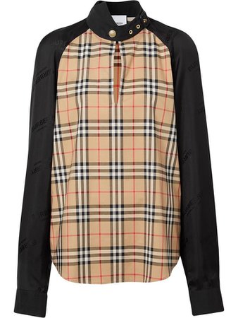 BURBERRY Vintage Check panelled blouse
