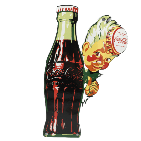 Vintage Coca Cola Bottle Sprite Boy Metal Enamel Gas Station Deco Sign 12" Used | eBay