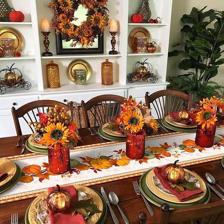 Happy Thanksgiving Table Runner 13 x 120 inches | Eco Trade Company
