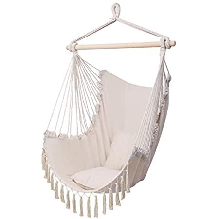 Amazon.com: Iwicker Outdoor Rattan Egg Hanging Swing Chair with Cushions and Stand (Beige): Kitchen & Dining