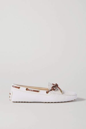 Heaven Textured-leather Loafers - White
