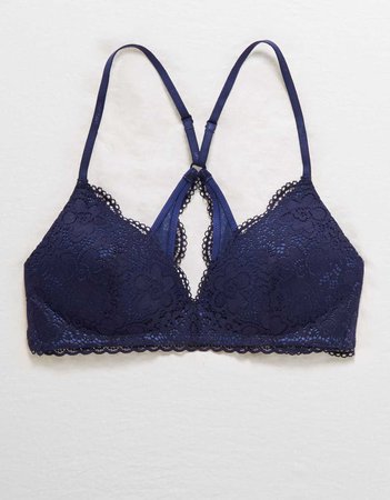 Aerie Real Happy Wireless Lightly Lined Bra, Navy | Aerie for American Eagle