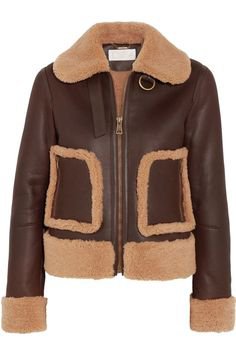 shearling brown leather coat from Chloe