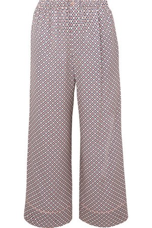 Fendi | Cropped printed silk-charmeuse pants | NET-A-PORTER.COM