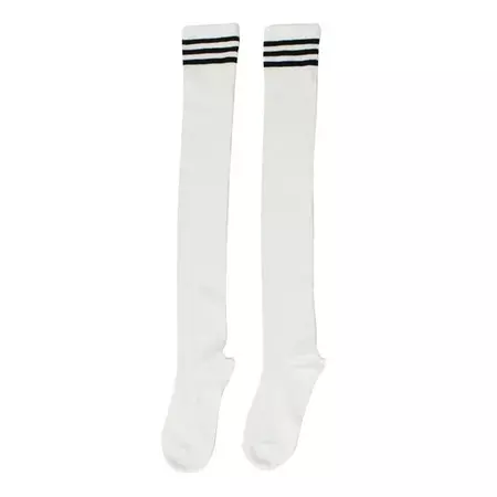 DRIKOR | Accessories | Classic White Black Striped Fall Winter Thigh High Extra Long Socks Whiteblac | Poshmark