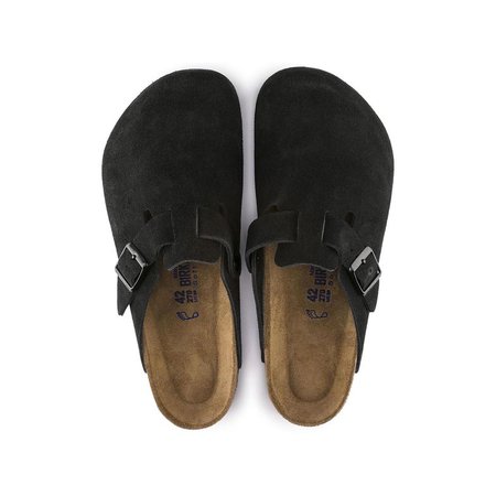 Boston Suede Leather Soft Footbed Black | BIRKENSTOCK
