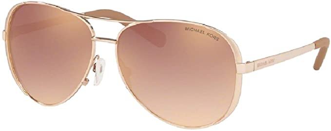 Amazon.com: Michael Kors MK5004 CHELSEA Aviator 11086F 59M Rose Gold/Rose Gold Gradient Flash Sunglasses For Women +FREE Complimentary Eyewear Care Kit: Clothing
