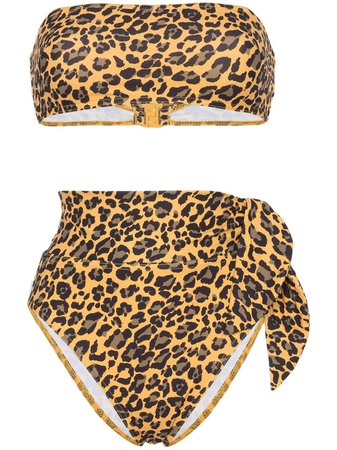Zimmermann leopard print bandeau bikini $265 - Buy AW19 Online - Fast Global Delivery, Price