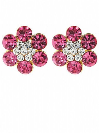 Fornash Women’s Two Tone Fabulous Earrings in Pink/Clear