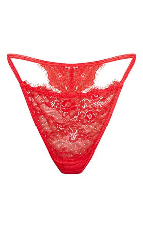 Red Lace Thong | Lingerie | PrettyLittleThing