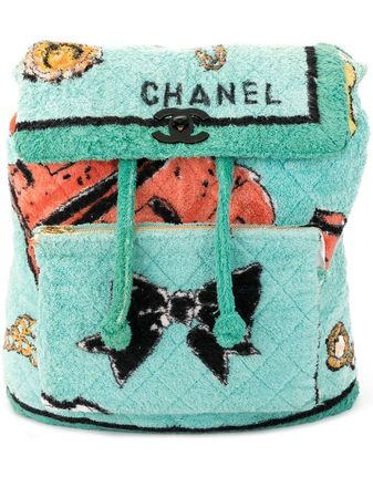 Chanel Pre-Owned 1994 diamond-quilted terry-cloth Backpack - Farfetch