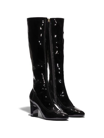Black latex boots