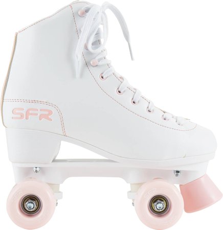 white pink roller skates