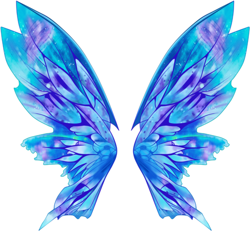 blue and purple galaxy fairy wings