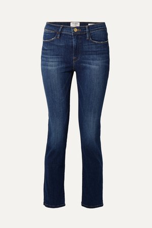 Mid denim Le High cropped straight-leg jeans | FRAME | NET-A-PORTER