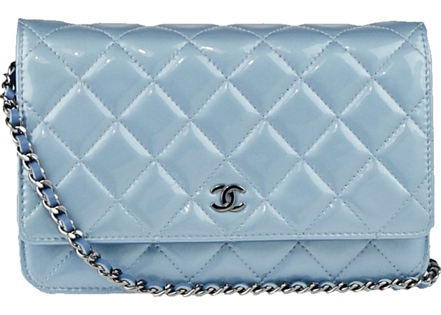 Baby blue chain wallet