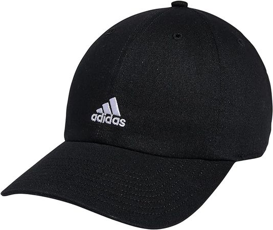 adidas Women's Saturday Relaxed Fit Adjustable Hat, Black/White, One Size at Amazon Men’s Clothing store