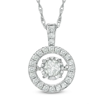 Unstoppable Love™ 1/8 CT. T.W. Diamond Frame Pendant in Sterling Silver | Diamond Necklaces | Necklaces | Zales