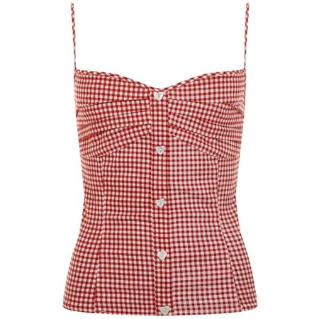 gingham top in red