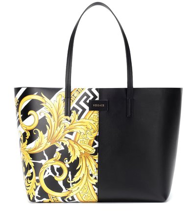 Shopper In Pelle A Stampa - Versace | Mytheresa