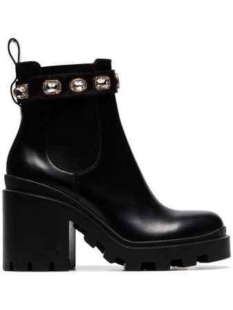 Gucci Black Trip 70 Detachable Anklet Chunky Boots - Farfetch
