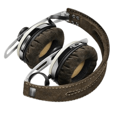 brown leather headphones