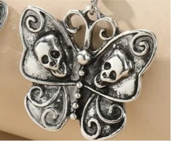butterfly skeleton earrings