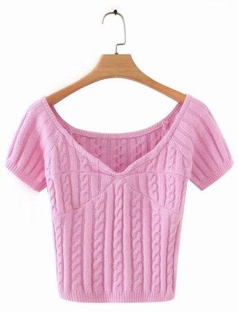 pink knit top